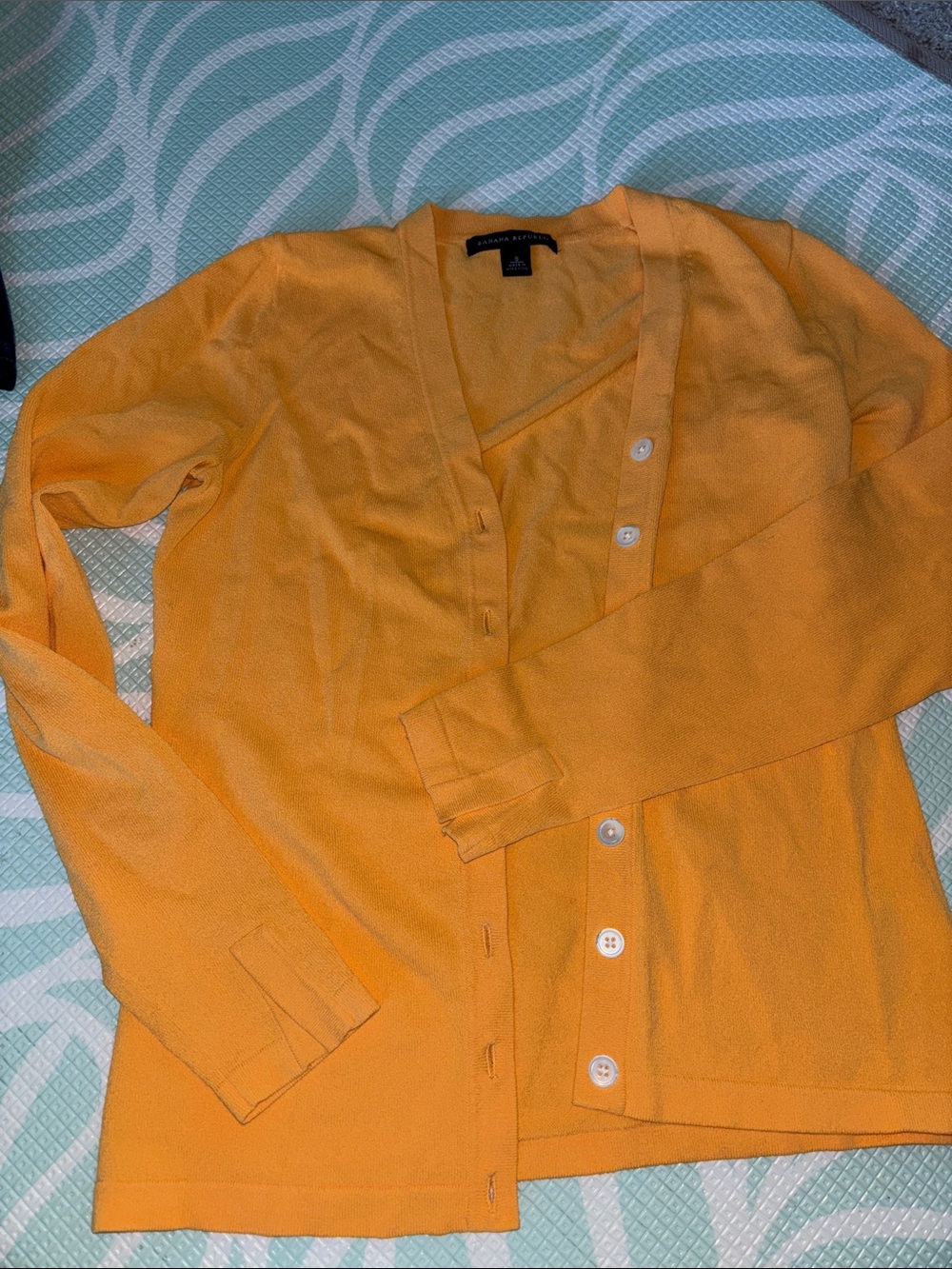 Banana Republic Lightweight Orange Button-Front Cardigan